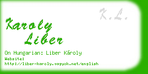 karoly liber business card