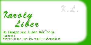 karoly liber business card